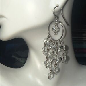 Dazzling Sterling Silver & Beads Drop Earrings